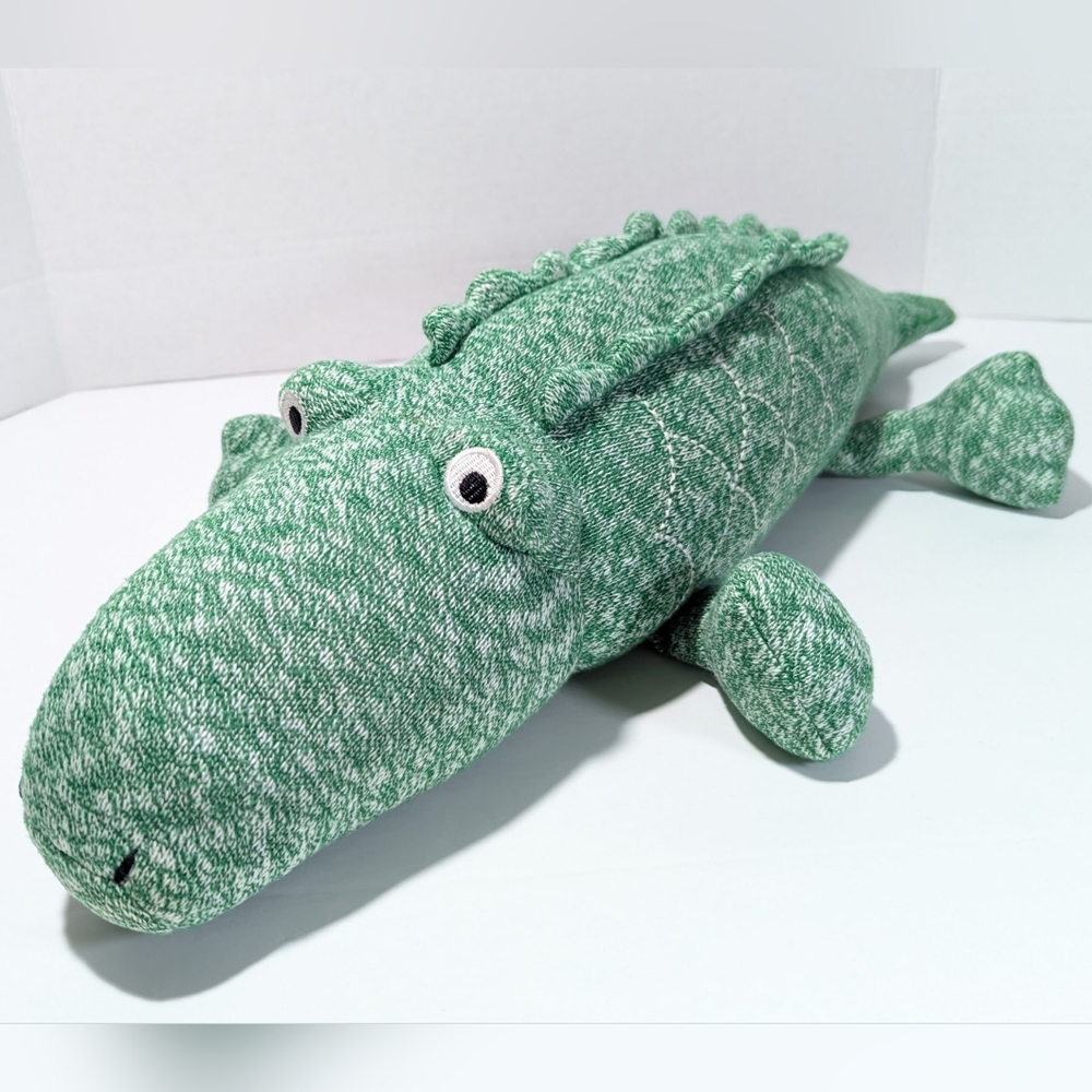 Pillowfort Alligator Knit Soft Plush, Throw Pillow 22" Green Stuffed Animal